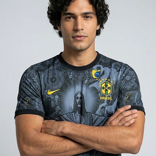 Brazil Christ the Redeemer Special Edition Jersey - Midnight Black