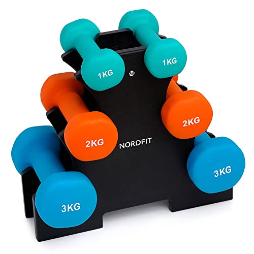 Neoprene Coated Cast Iron Dumbbells - Sizes 1-5kg, sold as pairs or a set