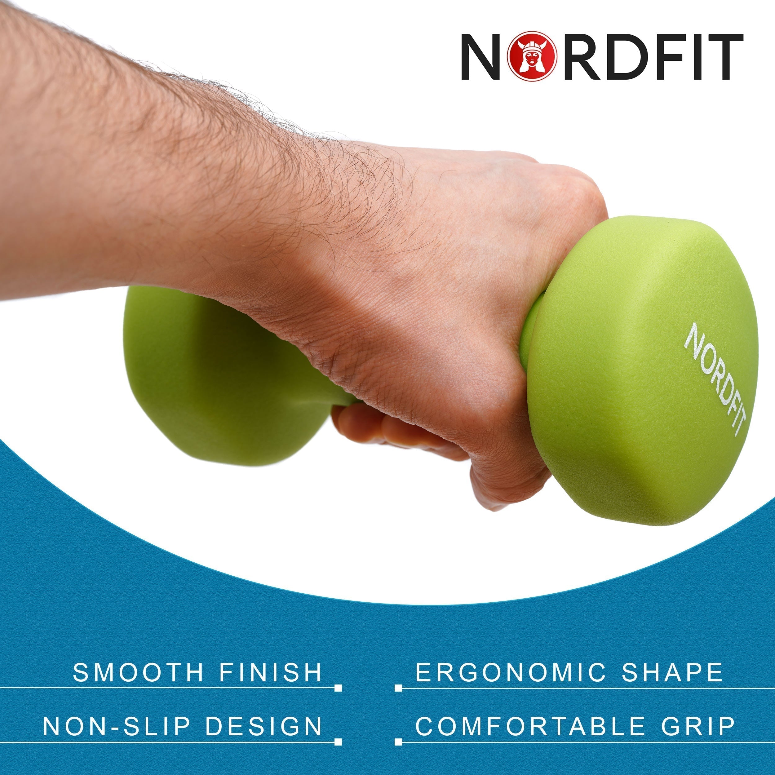 Neoprene Coated Cast Iron Dumbbells - Sizes 1-5kg, sold as pairs or a set